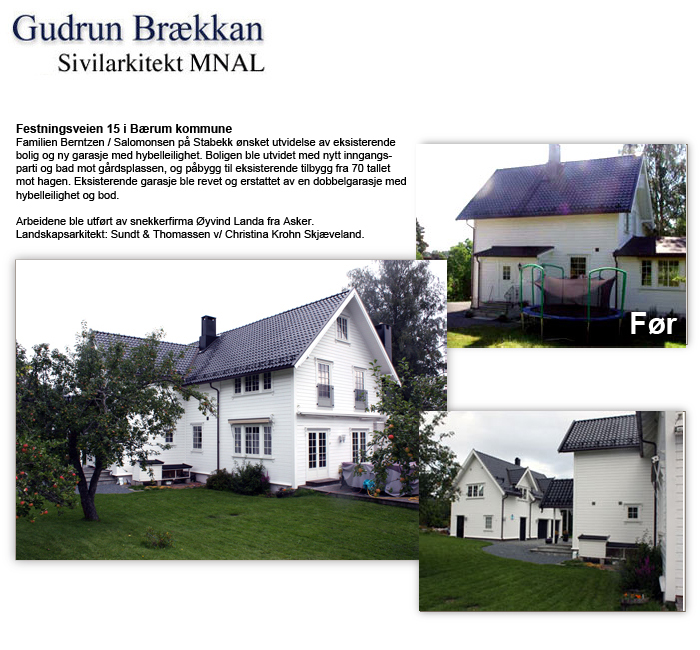 Utvidelse av enebolig i Festningsveien